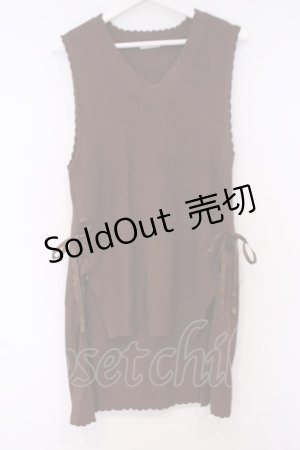 画像: axes femme / レースアップニットベスト  ブラウン O-26-02-04-1092-AX-TO-IG-OS