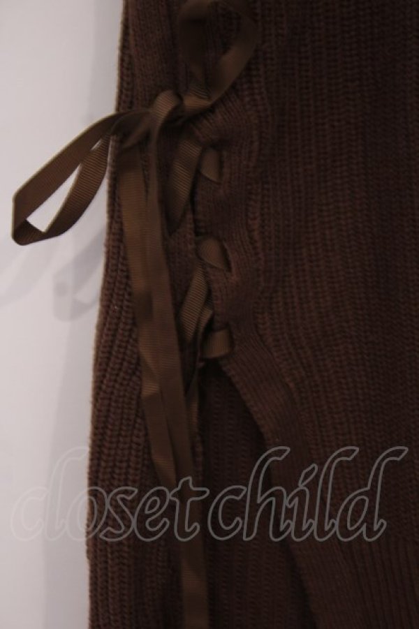 画像2: axes femme / レースアップニットベスト  ブラウン O-26-02-04-1092-AX-TO-IG-OS (2)