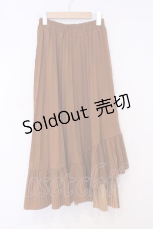 画像: axes femme / ヘムプリーツスカート M キャラメル O-26-02-04-1010-0-SK-IG-OS