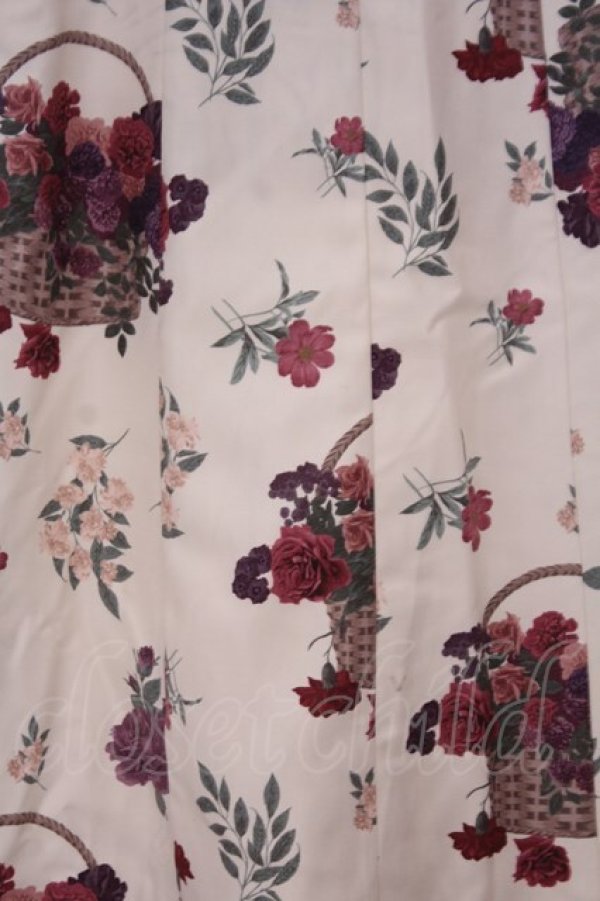 画像2: axes femme / バスケットブーケ柄スカート  オフシロ O-26-02-04-1099-AX-SK-IG-OS (2)