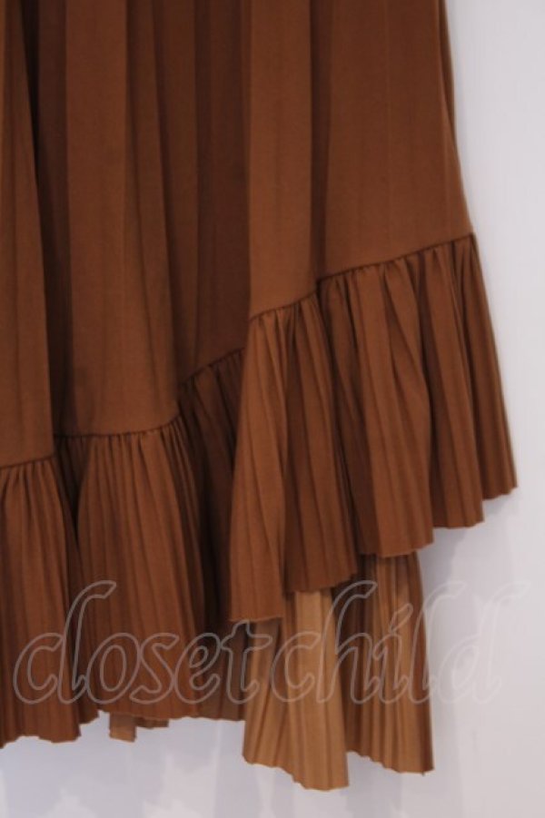 画像2: axes femme / ヘムプリーツスカート M キャラメル O-26-02-04-1010-0-SK-IG-OS (2)