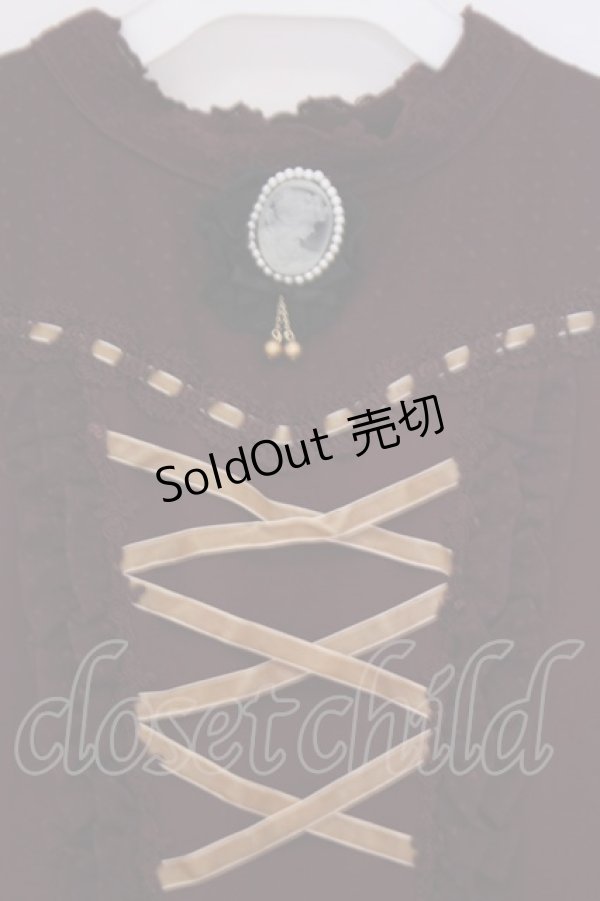 画像2: axes femme / ビスチェ切替刺繍入りドレス M ワイン O-26-02-04-1102-AX-OP-IG-OS (2)