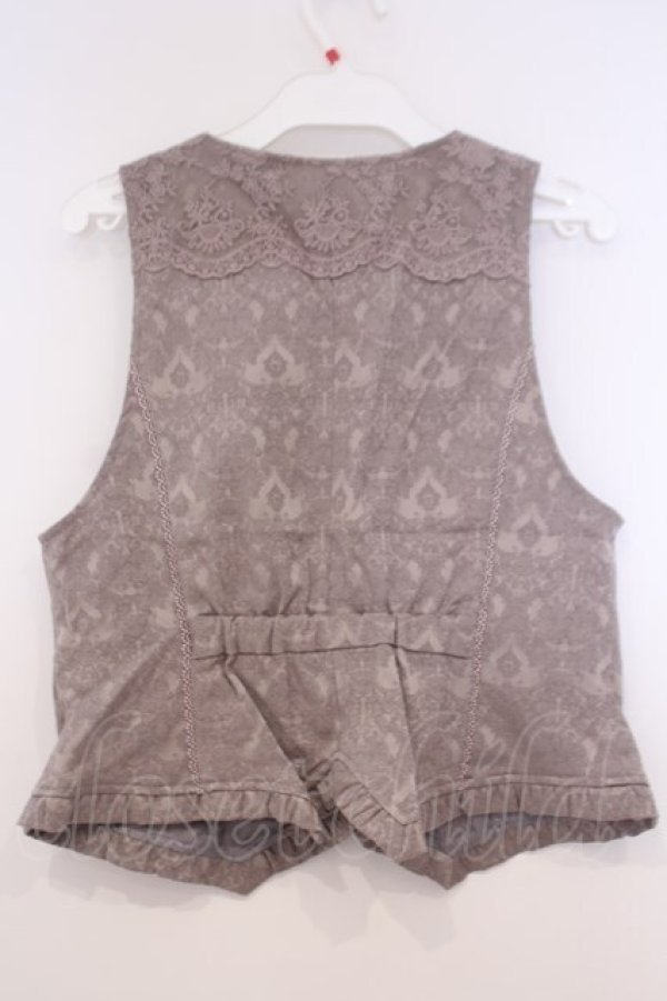 画像3: axes femme / ジャカードショートベスト  グレージュ O-26-02-04-1104-AX-TO-IG-OS (3)