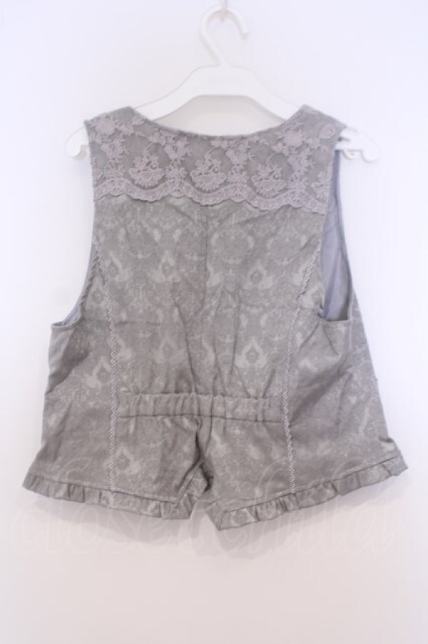 画像3: axes femme / ジャカードショートベスト  ブルーグレー O-26-02-04-1105-AX-TO-IG-OS (3)