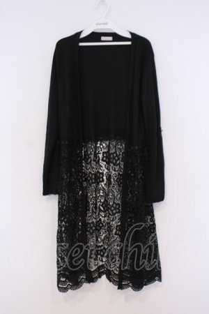 画像: axes femme / レース切替UVカットカーデ M クロ O-26-02-04-1011-AX-TO-IG-OS