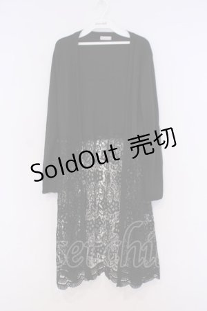 画像: axes femme / レース切替UVカットカーデ M クロ O-26-02-04-1011-AX-TO-IG-OS