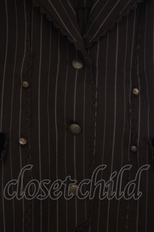 画像2: axes femme kawaii / ストライプロングベスト  ブラウン O-26-02-04-1109-AX-JA-IG-OS (2)