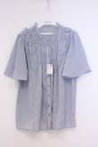 画像1: axes femme / ギャザーデザインフレア袖ブラウス L サックス O-26-02-04-1110-AX-BL-IG-OS (1)