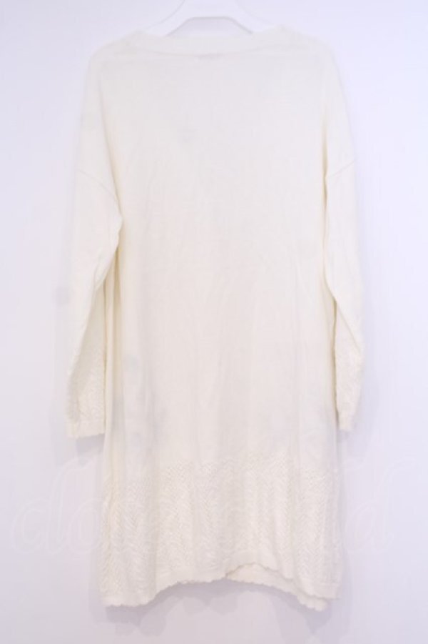 画像3: axes femme / バラ刺繍ロングニットカーデ M オフ O-26-02-04-1013-AX-TO-IG-OS (3)