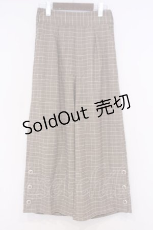 画像: axes femme / グレンチェックワイドパンツ  ブラウン O-26-02-04-1019-AX-SH-IG-OS