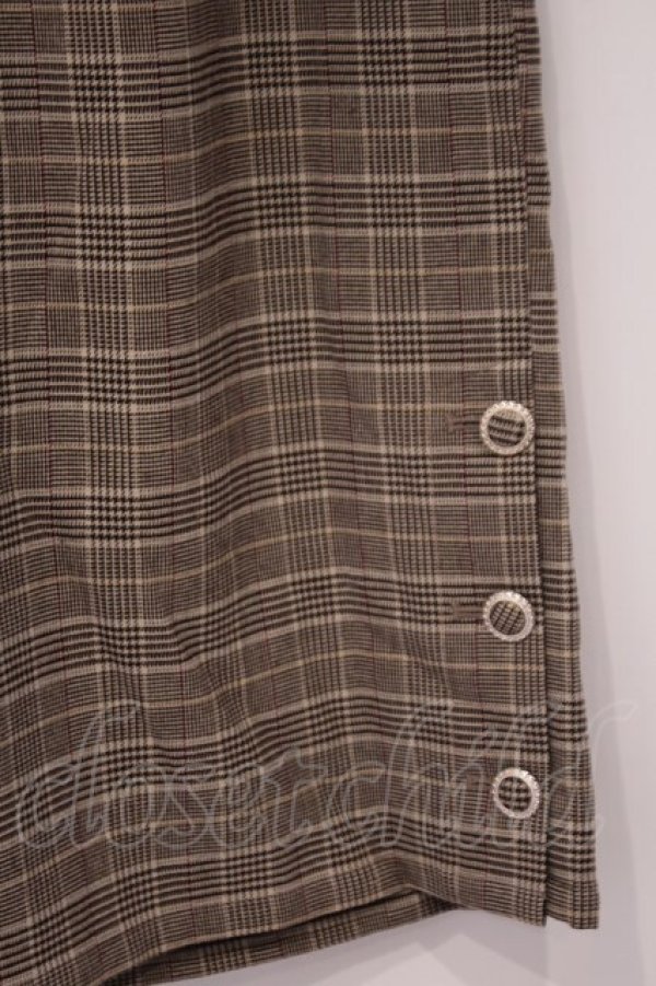 画像2: axes femme / グレンチェックワイドパンツ  ブラウン O-26-02-04-1019-AX-SH-IG-OS (2)