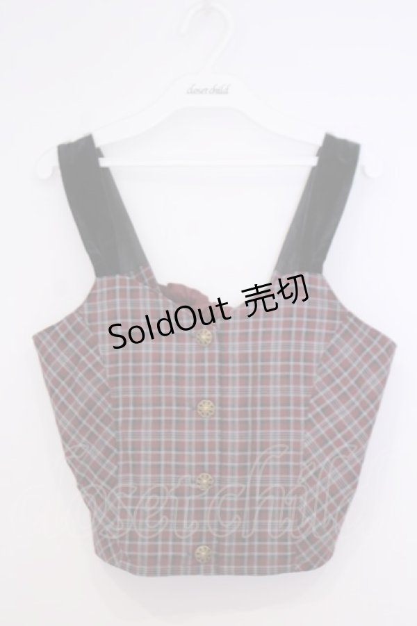 画像1: axes femme / HOUSEofTARTANコラボビスチェ M アカチェック O-26-02-04-1025-AX-TO-IG-OS (1)