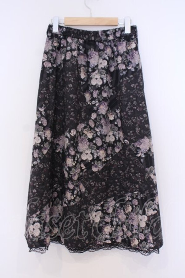 画像3: axes femme / ミュルーズ花柄スカート/ミュルーズ美術館コラボ クロ  O-26-02-04-1026-AX-SK-IG-OS (3)