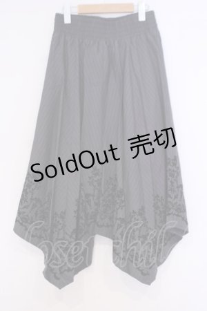 画像: axes femme / フロッキーPTイレヘムスカート  グレー×クロ O-26-02-04-1027-AX-SK-IG-OS