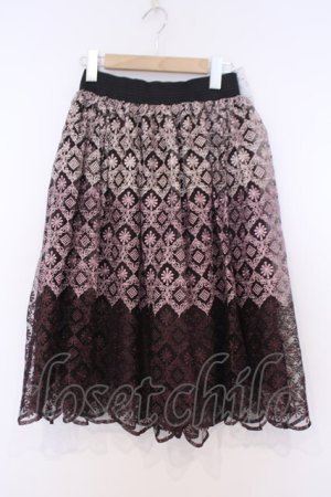 画像: axes femme / グラデーション刺繍スカート M ワイン系 O-26-02-04-1028-AX-SK-IG-OS