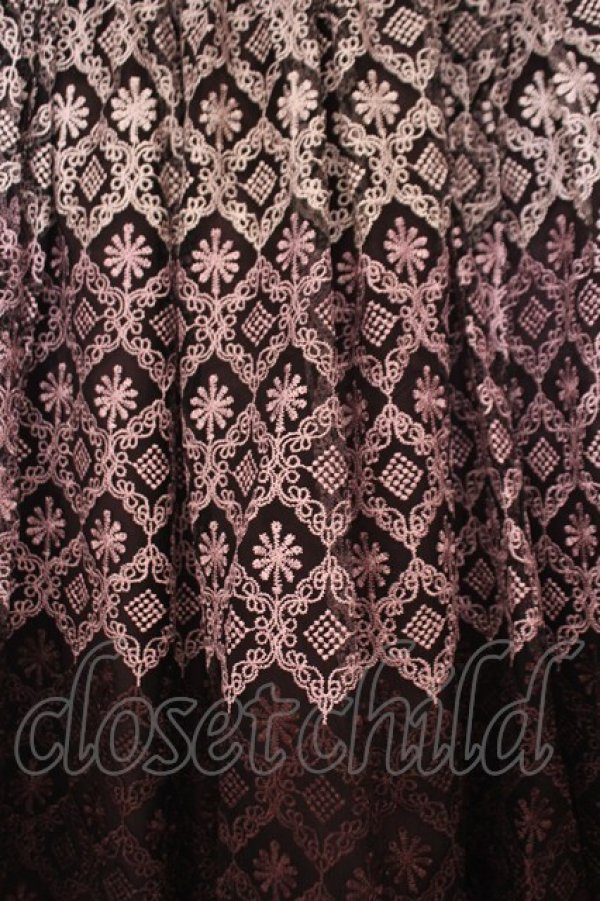 画像2: axes femme / グラデーション刺繍スカート M ワイン系 O-26-02-04-1028-AX-SK-IG-OS (2)