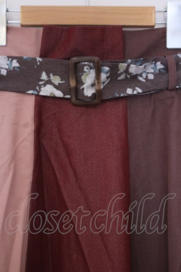 画像2: axes femme / パッチワークスカート M アカ系 O-26-02-04-1029-AX-SK-IG-OS (2)