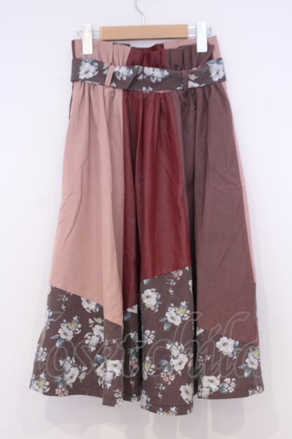 画像3: axes femme / パッチワークスカート M アカ系 O-26-02-04-1029-AX-SK-IG-OS (3)