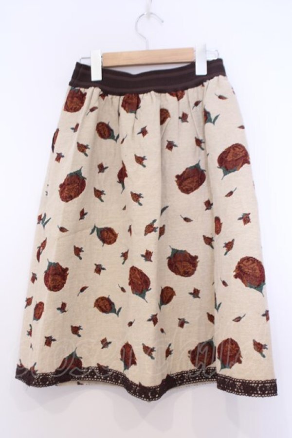 画像3: axes femme NOSTALGIE / クラシックローズゴブランスカート M ベージュ×ブラウン O-26-02-04-1030-AX-SK-IG-OS (3)