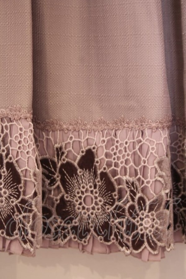 画像2: axes femme / 裾フラワーレースミディスカート  ピンク O-26-02-04-1031-AX-SK-IG-OS (2)