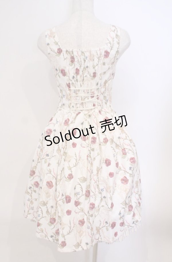 画像4: Secret Honey / Rose pattern ワンピース(実写版 美女と野獣ver.) 2 アイボリー O-26-02-04-006-CA-OP-OW-OS (4)