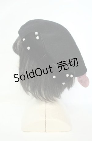 画像: m petit by misako / AMリボンBベレー  クロ O-26-02-04-2001-LO-AC-IG-OS