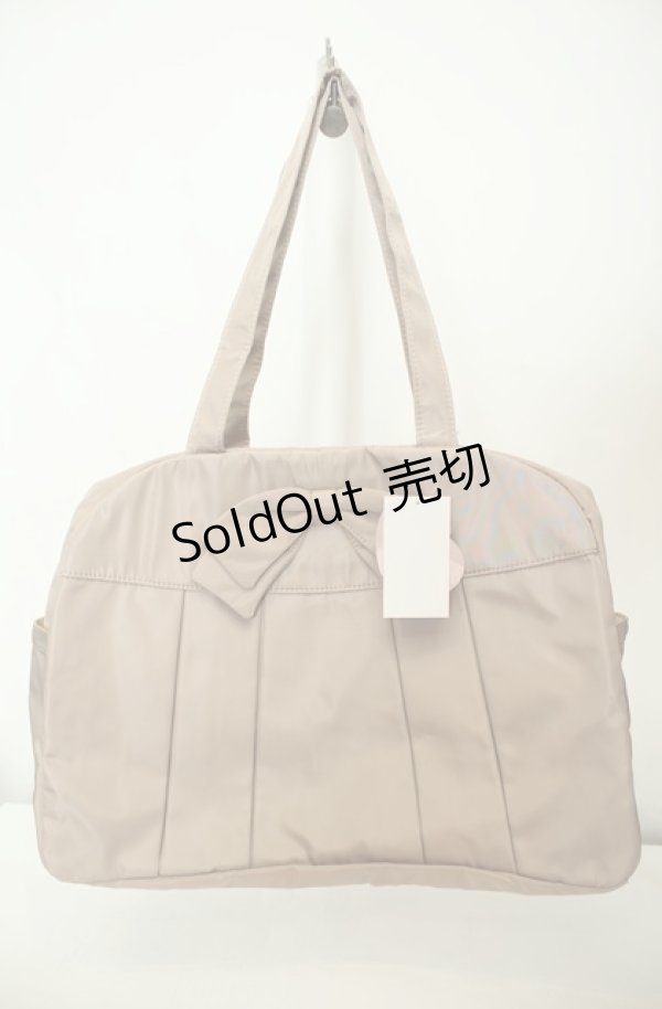 画像1: m petit by misako / AMリボンヅカイボストンバッグ  ベージュ O-26-02-04-2004-LO-BG-IG-OS (1)