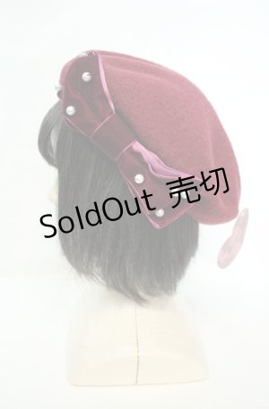 画像: m petit by misako / AMリボンBベレー  ワイン O-26-02-04-2002-LO-AC-IG-OS