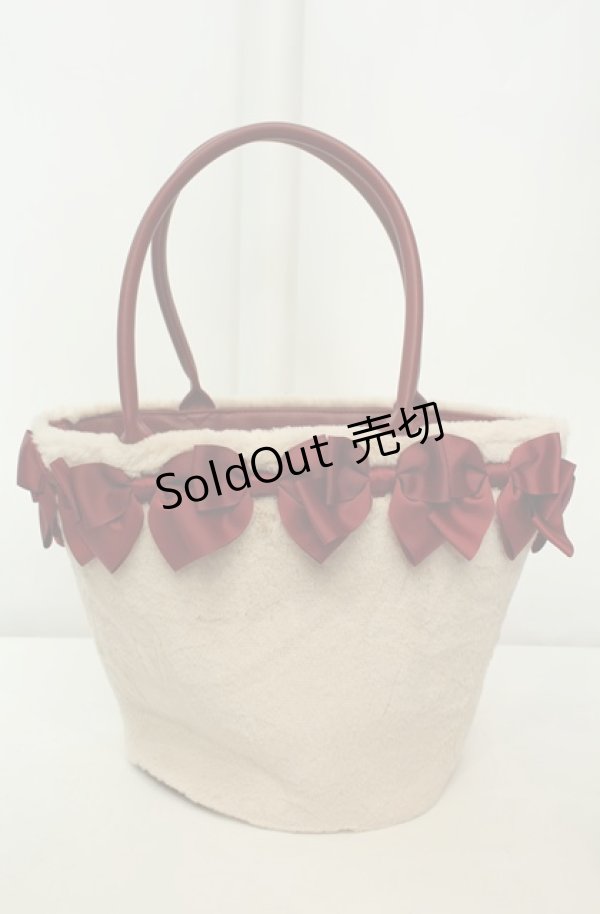 画像3: m petit by misako / AM*NIリボンFバッグ  オフ×アカ O-26-02-04-2011-LO-BG-IG-OS (3)