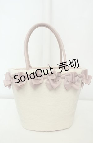 画像: m petit by misako / AM*NIリボンFバッグ  オフ×ピンク O-26-02-04-2012-LO-BG-IG-OS