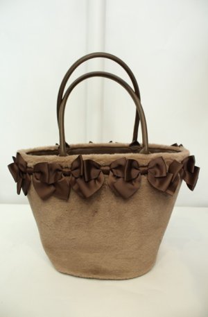 画像: m petit by misako / AM*NIリボンFバッグ  ブラウン O-26-02-04-2013-LO-BG-IG-OS