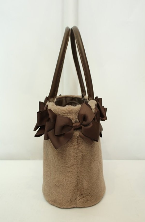 画像2: m petit by misako / AM*NIリボンFバッグ  ブラウン O-26-02-04-2013-LO-BG-IG-OS (2)