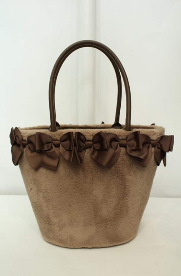 画像3: m petit by misako / AM*NIリボンFバッグ  ブラウン O-26-02-04-2013-LO-BG-IG-OS (3)