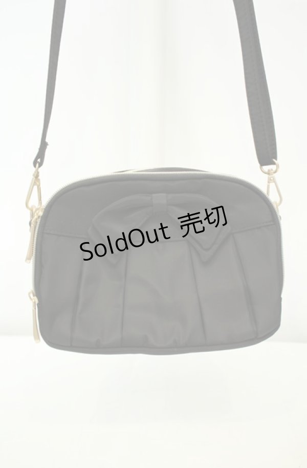 画像1: m petit by misako / AMリボンショルダーウォレットSLD  クロ O-26-02-04-2018-LO-BG-IG-OS (1)