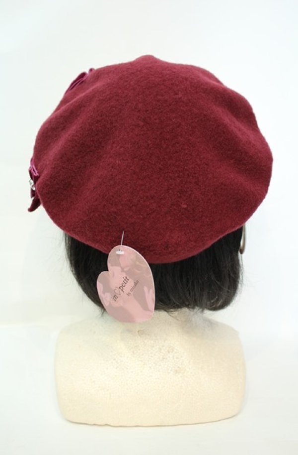 画像4: m petit by misako / AMリボンBベレー  ワイン O-26-02-04-2002-LO-AC-IG-OS (4)