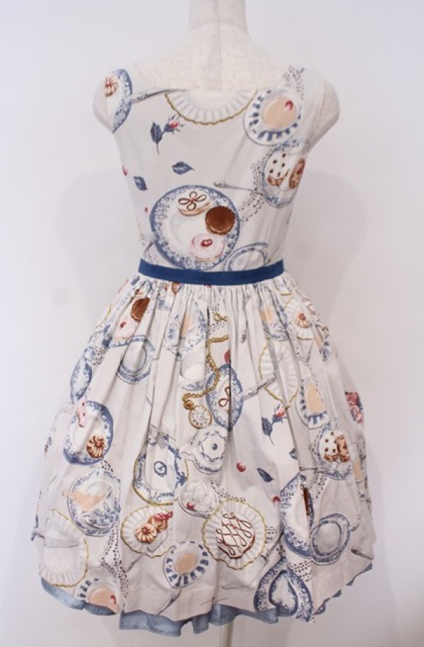 画像4: MILK / Tea Partyドレス  ブルーグレーベース O-26-02-04-014-ML-OP-OW-OS (4)