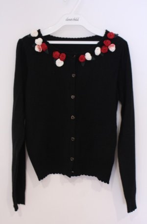 画像: Secret Honey / 薔薇モチーフ使いカーディガン 2 クロ O-26-02-04-022-CA-TO-OW-OS