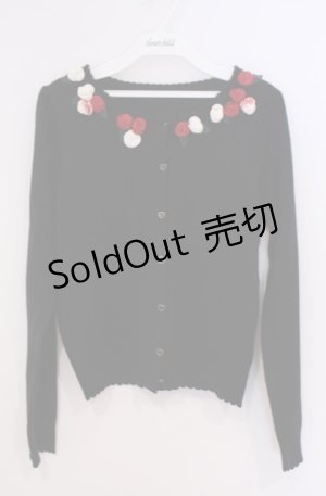 画像: Secret Honey / 薔薇モチーフ使いカーディガン 2 クロ O-26-02-04-022-CA-TO-OW-OS