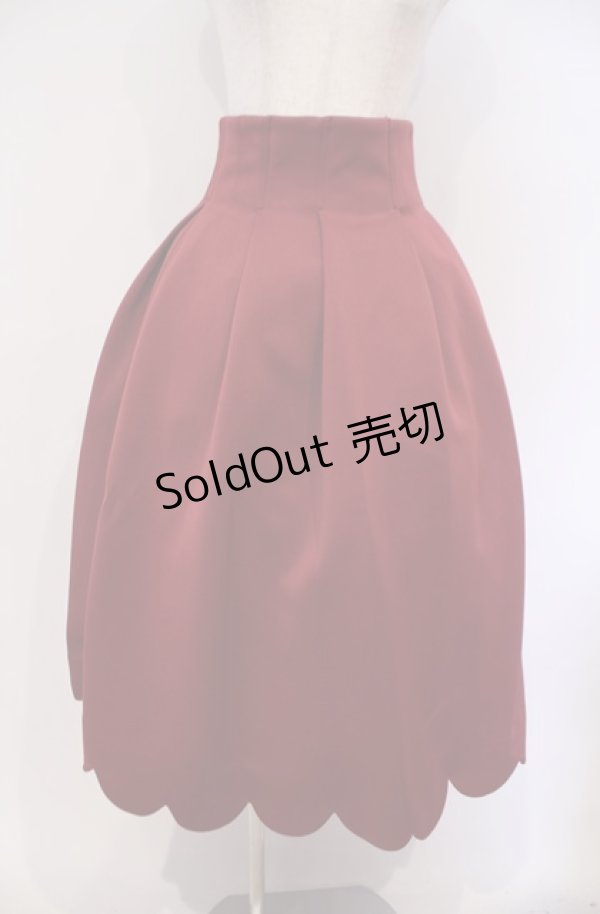 画像1: Maison de FLEUR Petite Robe canone / しゃんと歩けるボリュームスカート S ボルドー O-26-02-04-024-EL-SK-OW-OS (1)