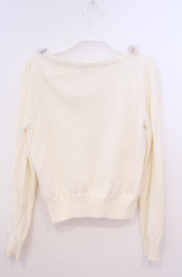 画像3: Secret Honey / パンジーカーディガン  アイボリー O-26-02-04-027-CA-TO-OW-OS (3)