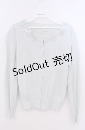 画像: Secret Honey / 3D花＆蝶カーディガン  サックス O-26-02-04-029-CA-TO-OW-OS