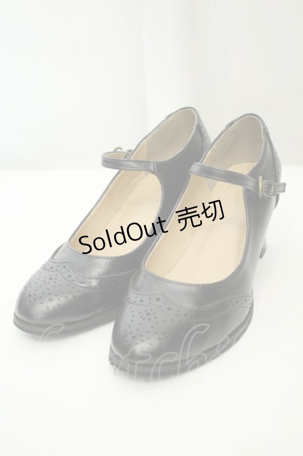 画像1: an another angelus / チップウィングパンプス M クロ O-26-02-05-048-CA-SH-IG-OS (1)