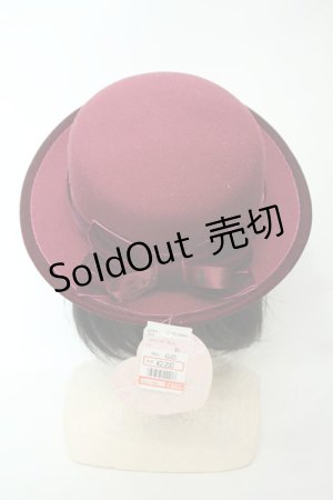 画像: m petit by misako / NINA'Sコラボリボンカンカン帽 57.5cm ワイン O-26-02-05-035-0-AC-OW-ZTK033