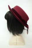画像2: m petit by misako / NINA'Sコラボリボンカンカン帽 57.5cm ワイン O-26-02-05-035-0-AC-OW-OS (2)
