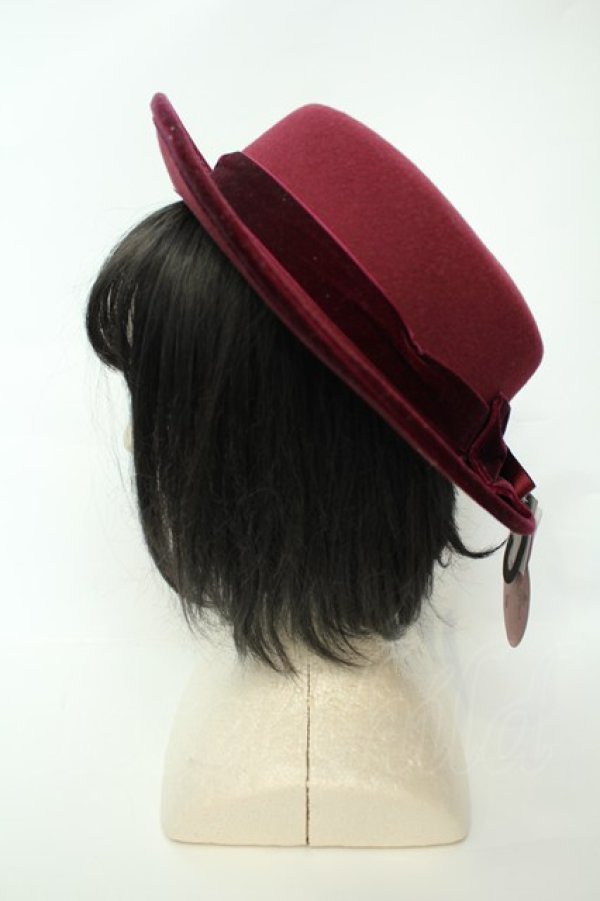 画像2: m petit by misako / NINA'Sコラボリボンカンカン帽 57.5cm ワイン O-26-02-05-035-0-AC-OW-OS (2)