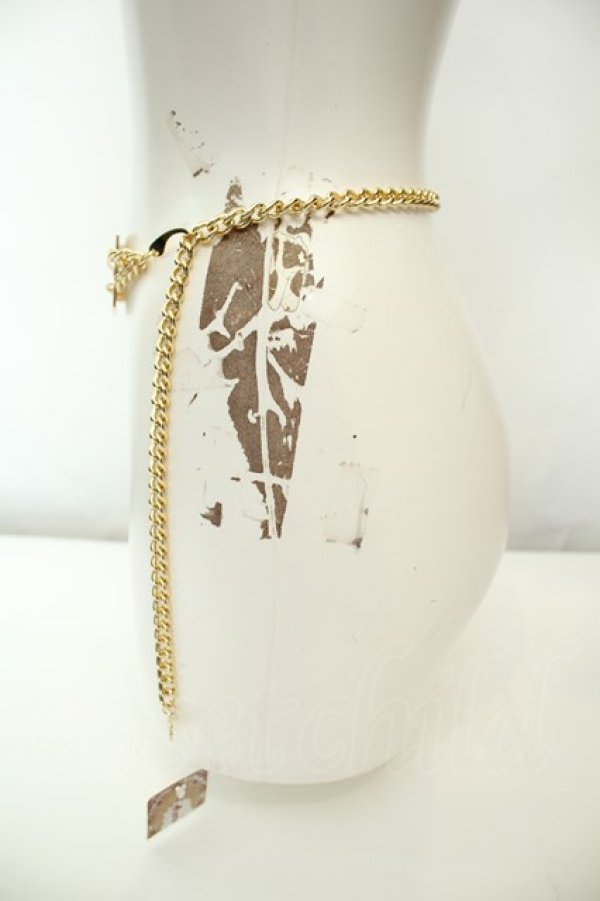 画像4: Amavel / Monogram Vintageチェーンベルト  ゴールド O-26-02-05-037-CA-ZA-YM-OS (4)