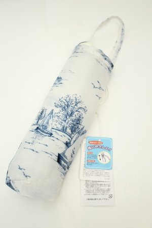 画像: an another angelus / トワル風マリン柄折りたたみ傘  オフシロ×ブルー O-26-02-05-045-CA-ZA-IG-OS