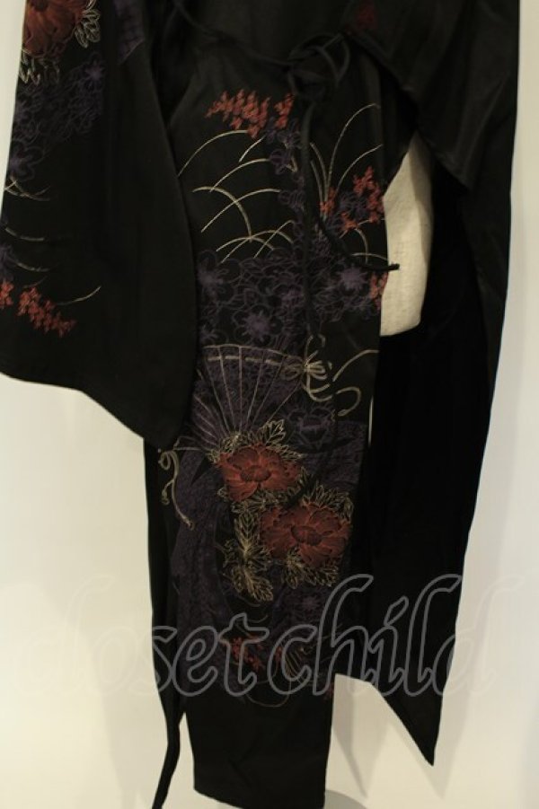 画像3: Ozz oneste / 和柄カシュクールカーディガン  ブラック O-26-02-06-031-OO-TO-OW-OS (3)