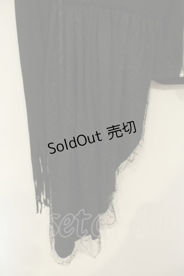 画像2: Drug Honey / アシンメトリーZIPカーディガン  ブラック O-26-02-06-032-PU-TO-OW-OS (2)