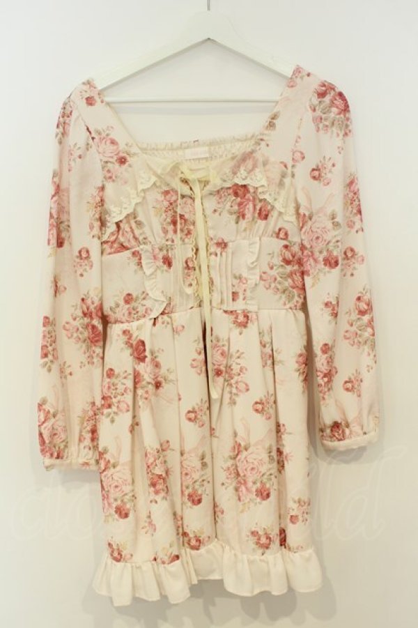 画像1: LIZ LISA / ブーケリボン柄ワンピース 0 ピンク O-26-02-06-005-LO-OP-OW-OS (1)